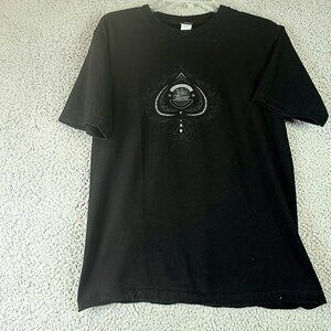 VTG Y2K No Fear Black Spade Logo T Shirt Double Sided Northern Star Sz M Rap Tee